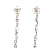 (AB color) occidental style ear stud color diamond drop woman personality exaggerating earrings