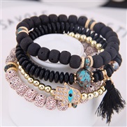 occidental style trend  concise all-Purpose Metal flash diamond eyes personality beads temperament multilayer bracele