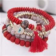 occidental style trend  concise all-Purpose Metal flash diamond eyes personality beads temperament multilayer bracele