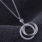 fine  Korean style fashion necklace  sweetOL bronze mosaic zircon concise more circle personality woman necklace