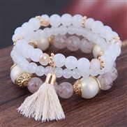 occidental style trend  concise all-Purpose Acrylic beads multilayer tassel temperament fashion woman bracelet