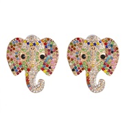 ( Color)UR personality animal earrings Africa elephant ear stud occidental style wind arring