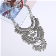 ( anti silver)occidental style exaggerating retro carving necklace long style multilayer clavicle chain