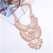 ( Rose Gold)occidental style exaggerating retro carving necklace long style multilayer clavicle chain