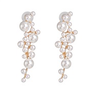 ( white) retro wind Pearl earrings temperament high-end Earring all-Purpose earring