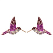 (purple)UR personality ear stud occidental style wind brief earrings Earring