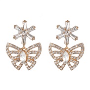 ( white)occidental style fashion colorful diamond earrings fashion butterfly Korea girl earring