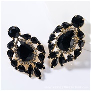 ( black)occidental style exaggerating fashion drop multilayer Alloy diamond glass diamond earrings woman trend super arr