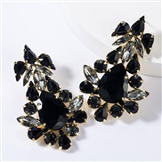 ( black)occidental style wind drop multilayer diamond glass diamond fully-jewelled earrings woman fashion high-end super
