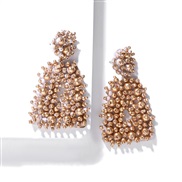 occidental style gradual change color square beads weave earrings fashion Street Snap arring fitting unique earring