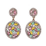 ( Color) retro geometry drop mosaic ear stud personality all-Purpose occidental style exaggerating temperament earrings