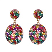 ( Color) retro geometry drop mosaic ear stud personality all-Purpose occidental style exaggerating temperament earrings