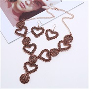 necklace  occidental style exaggerating personality geometry heart-shaped Metal necklace earrings set