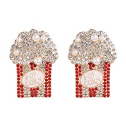 ( white) flower ear stud personality creative exaggerating earrings occidental style woman
