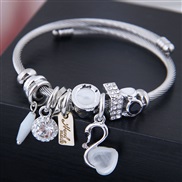 occidental style fashion  Metal all-PurposeDL concise swan pendant more elements accessories personality bangle