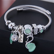 occidental style fashion  Metal all-PurposeDL concise swan pendant more elements accessories personality bangle