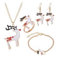 occidental style fashion  Metal christmas series four ( necklace  earrings  ring  bracelet ) set