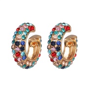 ( Color)all-Purpose ear stud  embed fully-jewelled fashion adies earrings  elegant Korean style zircon ear stud