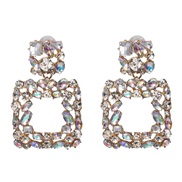 (AB)UR Alloy glass diamond earrings occidental style wind lady earring