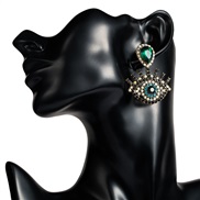 ( green)occidental style exaggerating Acrylic diamond eyes earrings woman retro temperament ear studearrings