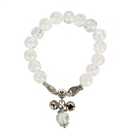 ( white)retro Bohemia ethnic style imitate glass flower circle pendant bracelet woman