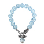 ( blue)retro Bohemia ethnic style imitate glass flower circle pendant bracelet woman