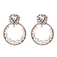 ( white)UR summer color fashion earrings occidental style lady circle Pearl Earring
