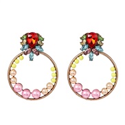 ( Color)UR summer color fashion earrings occidental style lady circle Pearl arring