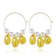 ( yellow) Shells earrings woman wind occidental style fashion Earring Bohemia ear stud