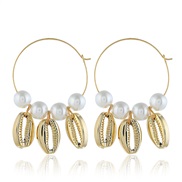 ( Gold) Shells earrings woman wind occidental style fashion arring Bohemia ear stud