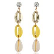 ( yellow)occidental style fashion Shells earrings woman natural Shells Bohemia summer day fashion arring