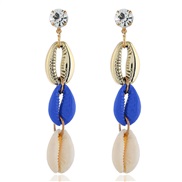 ( sapphire blue )occidental style fashion Shells earrings woman natural Shells Bohemia summer day fashion arring