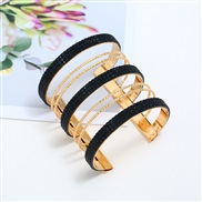 ( black)new Metal textured thick hollow bangle personality all-Purpose diamond width
