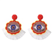 ( white)UR handmade beads earrings personality ethnic style tassel earring occidental style Earring