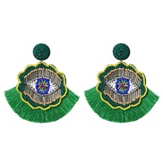 ( green)UR handmade beads earrings personality ethnic style tassel earring occidental style arring