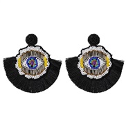 ( black)UR handmade beads earrings personality ethnic style tassel earring occidental style arring