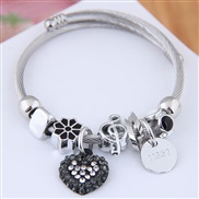 occidental style fashion  Metal all-PurposeDL concise bright love pendant more elements accessories personality bangl