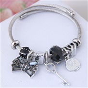 occidental style fashion  Metal all-PurposeDL concise flash diamond bow key all-Purpose pendant more elements accesso