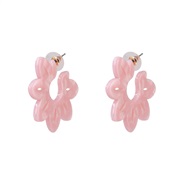 ( Pink)occidental style ear stud creative sun flower brief fashion Acrylic ear stud