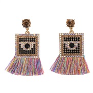 ( Style 2 Color) Bohemia ethnic style trend tassel eyes earrings occidental style trend