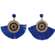 ( blue) Bohemia ethnic style trend tassel eyes earrings occidental style trend