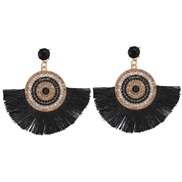 ( black) Bohemia ethnic style trend tassel eyes earrings occidental style trend