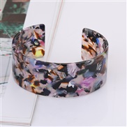 ( Purple color )occidental style fashion Acetate sheet exaggerating leopard opening width surface bangle