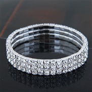 ( three row ) Korean style fashion sweet Metal mosaic Rhinestone bride accessories elasticity woman personality bracel
