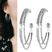 fine  Korean style fashion sweet diamond concise circle personality ear stud