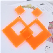 occidental style fashion  concise color geometry square temperament ear stud