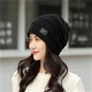( black)hat woman Winter velvet thick leather Korean style knitting Outdoor