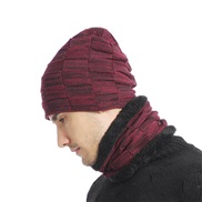 ( Burgundy) Autumn and Winter woolen man woman hedging set velvet thick occidental style knitting
