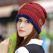 (  Burgundy)knitting woman thick warm bag head Outdoor Korean style woolen hat