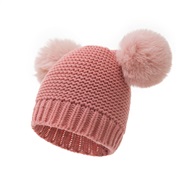 ( Pink)occidental style Double Autumn and Winter child hat lovely warm child woolen